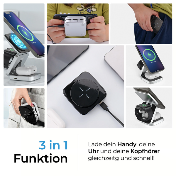 FoldPack™ Pro - 3-in-1 charging station 